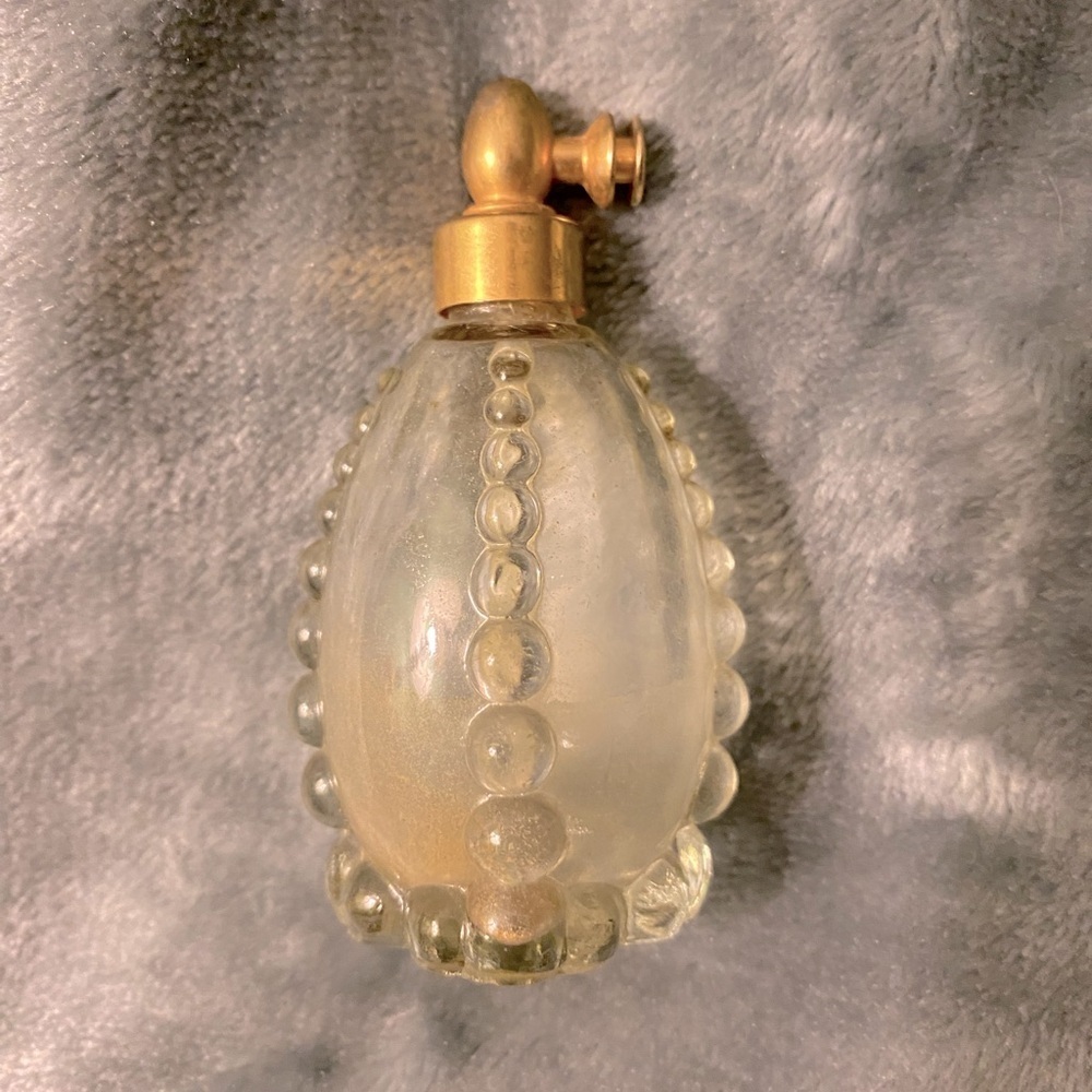 Vintage rounded square bubble glass perfume bottle without atomizer bulb #03